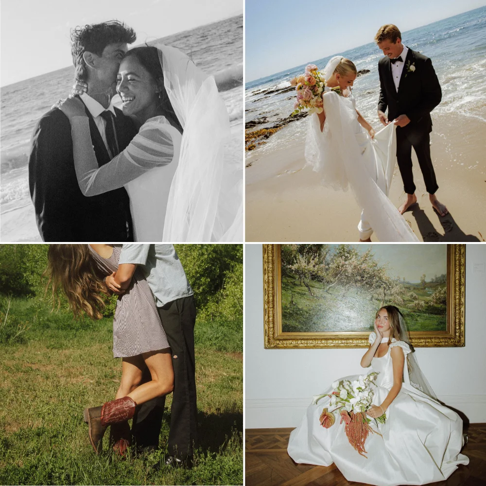 Four wedding and couple photographs edited with the Photo GIRL presets